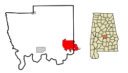 Autauga County Alabama Incorporated and Unincorporated areas Prattville Highlighted